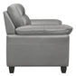 Danny 36 Inch Accent Chair Light Gray Top Grain and Faux Leather Wood By Casagear Home BM316779