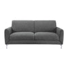 Veny 75 Inch Sofa Dark Gray Polyester Foam Cushions Metal Legs By Casagear Home BM316790