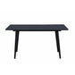 Aikya 60 Inch Dining Table Black Sintered Stone Tapered Metal Legs By Casagear Home BM316791