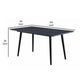 Aikya 60 Inch Dining Table Black Sintered Stone Tapered Metal Legs By Casagear Home BM316791