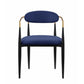 Kenny 21 Inch Dining Chair Blue Fabric Foam Padding Gold and Black Metal By Casagear Home BM316793