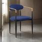 Kenny 21 Inch Dining Chair, Blue Fabric, Foam Padding, Gold and Black Metal By Casagear Home