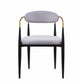 Kenny 21 Inch Dining Chair Gray Fabric Foam Padding Gold and Black Metal By Casagear Home BM316794