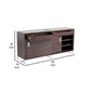 Rene 54 Inch Sideboard Buffet 2 Drawers 2 Cabinets Sliding Doors Brown By Casagear Home BM316800