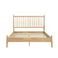 Lika Full Platform Bed Vertical Slatted Headboard Natural Brown Wood By Casagear Home BM316804