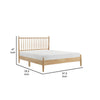 Lika Full Platform Bed Vertical Slatted Headboard Natural Brown Wood By Casagear Home BM316804