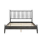 Lika Full Platform Bed Vertical Slatted Headboard Charcoal Gray Wood By Casagear Home BM316805