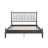 Lika Full Platform Bed Vertical Slatted Headboard Charcoal Gray Wood By Casagear Home BM316805