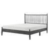 Lika Full Platform Bed Vertical Slatted Headboard Charcoal Gray Wood By Casagear Home BM316805