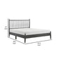 Lika Full Platform Bed Vertical Slatted Headboard Charcoal Gray Wood By Casagear Home BM316805