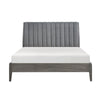 Ryla California King Platform Bed Gray Tufted Velvet Upholstered Headboard By Casagear Home BM316806