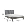 Ryla California King Platform Bed Gray Tufted Velvet Upholstered Headboard By Casagear Home BM316806