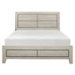 Quin California King Bed Faux Wood Grains Defined Accent Lines Brown By Casagear Home BM316808