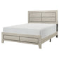 Quin California King Bed Faux Wood Grains Defined Accent Lines Brown By Casagear Home BM316808