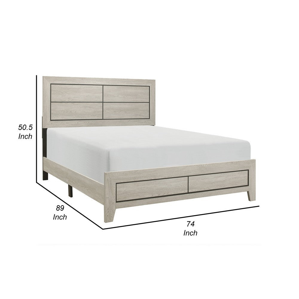 Quin California King Bed Faux Wood Grains Defined Accent Lines Brown By Casagear Home BM316808