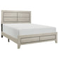 Quin California King Bed, Faux Wood Grains, Defined Accent Lines, Brown By Casagear Home