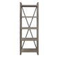 Rie 77 Inch Bookshelf 4 Tiers Metal X Shaped Support Rustic Gray Wood By Casagear Home BM316810