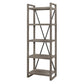 Rie 77 Inch Bookshelf 4 Tiers Metal X Shaped Support Rustic Gray Wood By Casagear Home BM316810