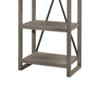 Rie 77 Inch Bookshelf 4 Tiers Metal X Shaped Support Rustic Gray Wood By Casagear Home BM316810