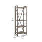 Rie 77 Inch Bookshelf 4 Tiers Metal X Shaped Support Rustic Gray Wood By Casagear Home BM316810