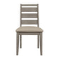 Rie 25 Inch Side Dining Chair Gray Ladder Back Greige Padded Fabric Seat By Casagear Home BM316811