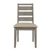 Rie 25 Inch Side Dining Chair Gray Ladder Back Greige Padded Fabric Seat By Casagear Home BM316811