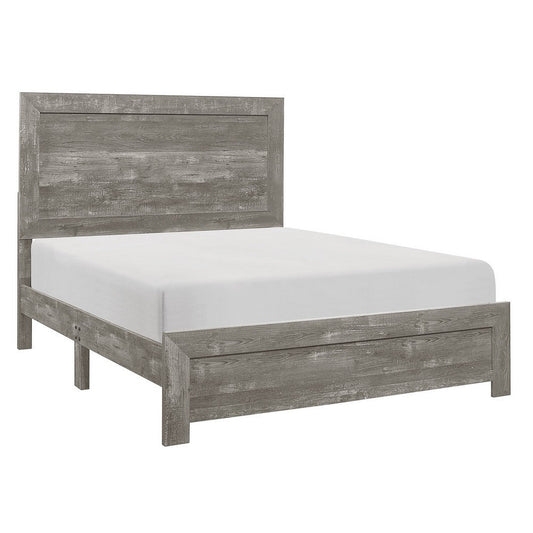 Eby Full Size Bed, Rustic Farmhouse Style, Gray Finish Wood Veneer By Casagear Home