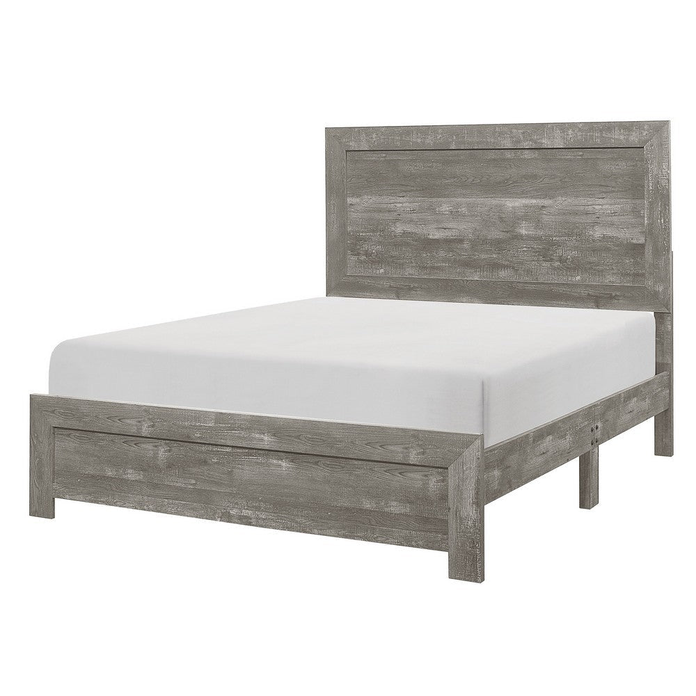 Eby Full Size Bed Rustic Farmhouse Style Gray Finish Wood Veneer By Casagear Home BM316812