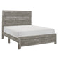 Eby King Size Bed, Rustic Farmhouse Style, Gray Finish Wood Veneer By Casagear Home