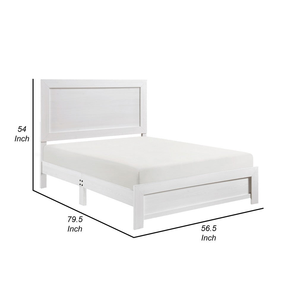 Eby Full Size Bed Rustic Farmhouse Style White Finish Wood Veneer By Casagear Home BM316816