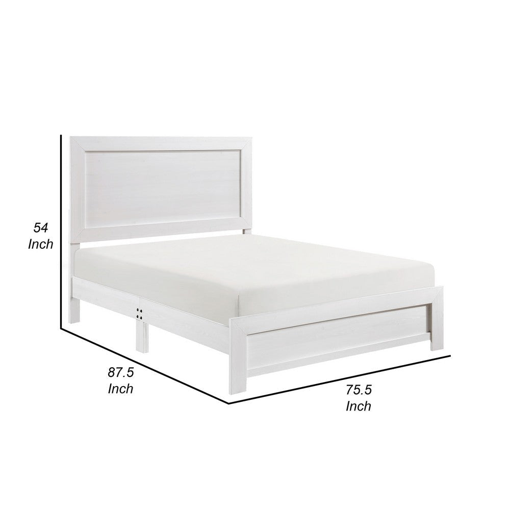 Eby California King Bed Rustic Farmhouse Style White Finish Wood Veneer By Casagear Home BM316817