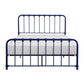 Ethan Twin Size Metal Bed Blue Spindle Design Heavy Duty Slat Support By Casagear Home BM316824