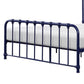 Ethan Twin Size Metal Bed Blue Spindle Design Heavy Duty Slat Support By Casagear Home BM316824