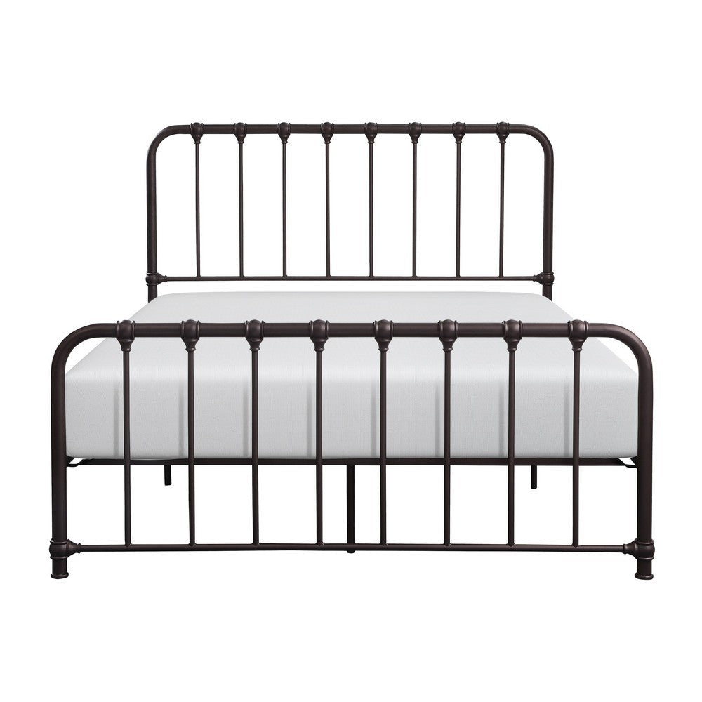 Ethan Full Size Metal Bed Bronze Spindle Design Heavy Duty Slat Support By Casagear Home BM316825