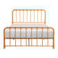 Ethan Full Size Metal Bed Orange Spindle Design Heavy Duty Slat Support By Casagear Home BM316827