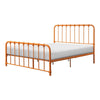 Ethan Twin Size Metal Bed Orange Spindle Design Heavy Duty Slat Support By Casagear Home BM316828