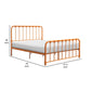 Ethan Twin Size Metal Bed Orange Spindle Design Heavy Duty Slat Support By Casagear Home BM316828