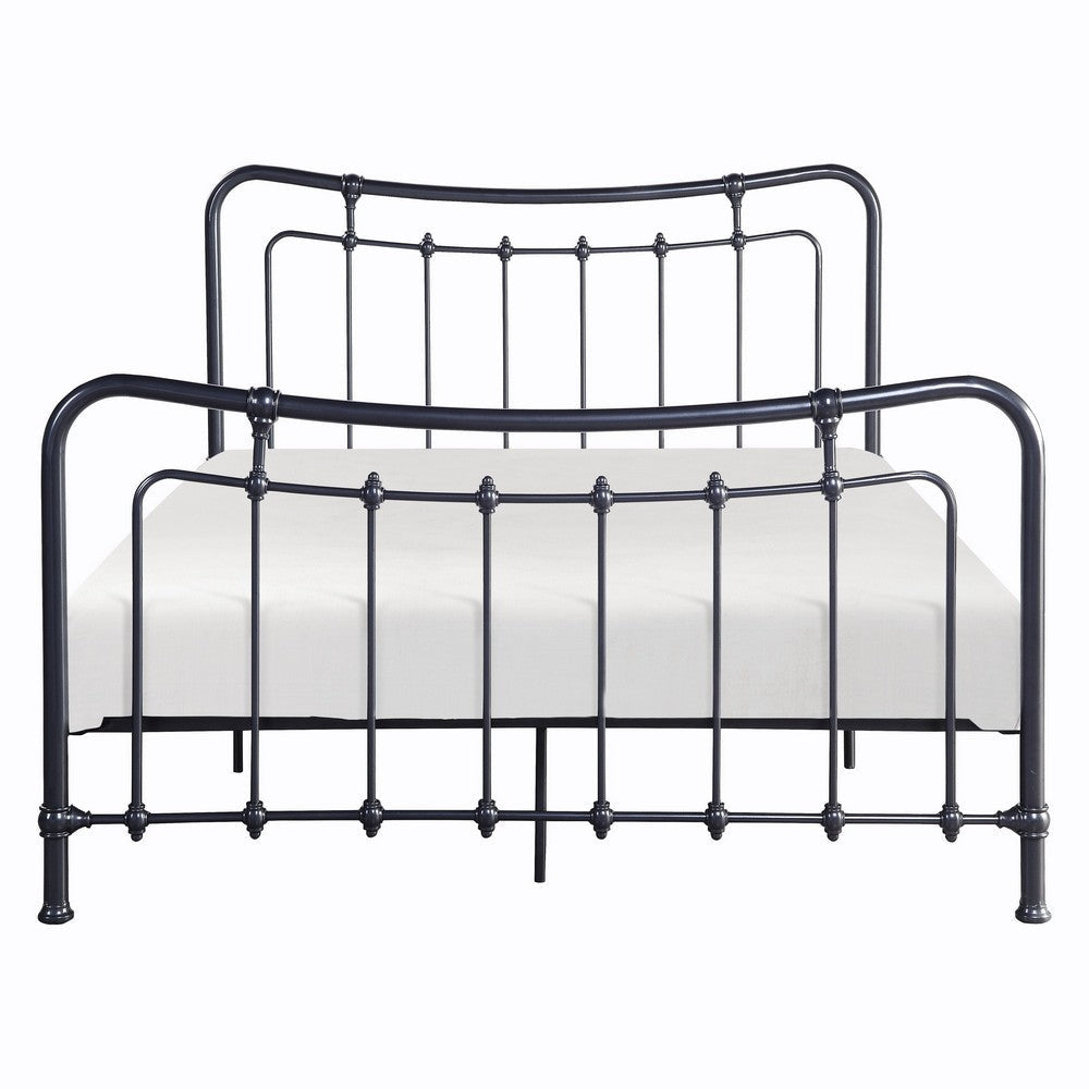 Engel Full Size Bed Metal Spindle Frame in Gray Finish Traditional Style By Casagear Home BM316829