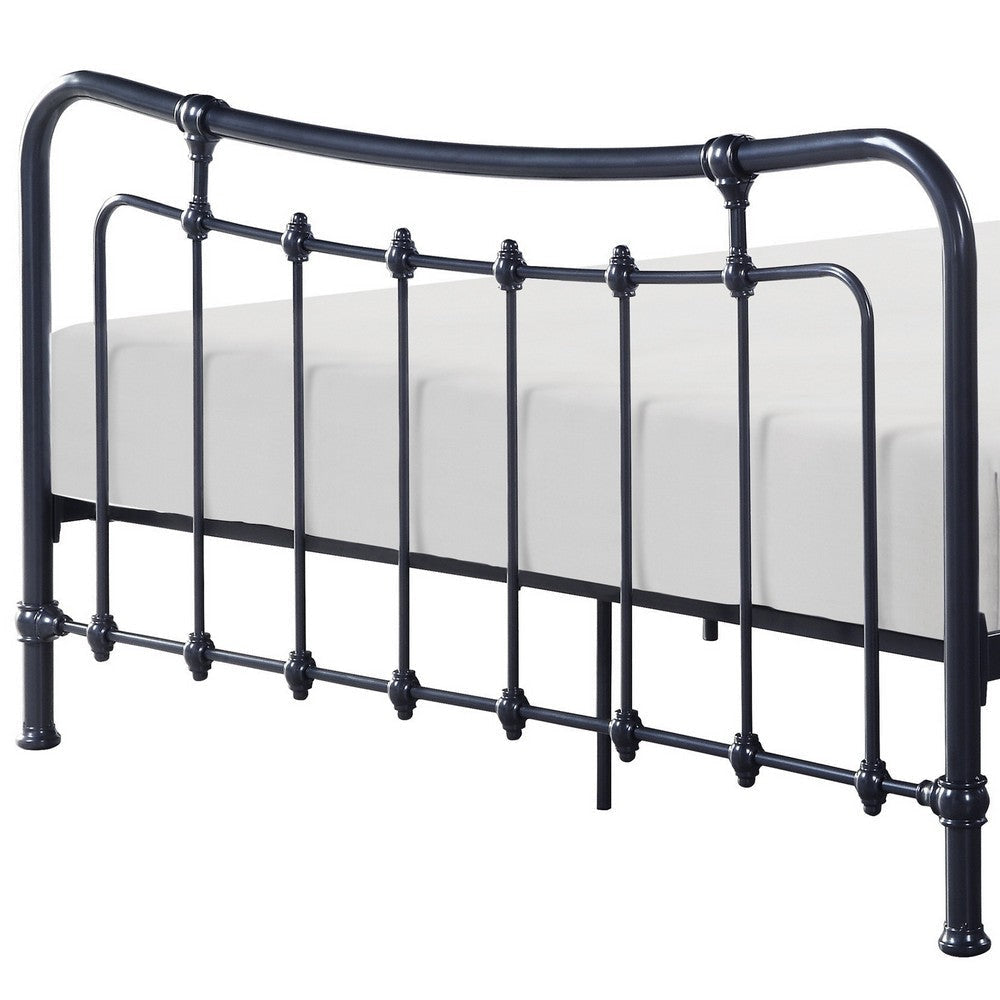 Engel Full Size Bed Metal Spindle Frame in Gray Finish Traditional Style By Casagear Home BM316829