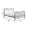 Engel Twin Size Bed Metal Frame in Gunmetal Finish Traditional Joining By Casagear Home BM316830