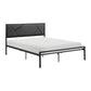 Nick Full Size Platform Bed, Black Faux Leather Upholstered Headboard By Casagear Home