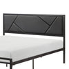 Nick Twin Size Platform Bed Black Faux Leather Upholstered Headboard By Casagear Home BM316832