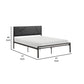 Nick Twin Size Platform Bed Black Faux Leather Upholstered Headboard By Casagear Home BM316832