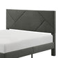 Heny Full Platform Bed Wood Panel Headboard Gray Polyester Upholstery By Casagear Home BM316833