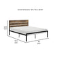 Mars Full Platform Bed Brown Faux Wood Slat Headboard Black Metal Frame By Casagear Home BM316834