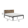 Mars Twin Platform Bed Brown Faux Wood Slat Headboard Black Metal Frame By Casagear Home BM316835