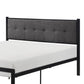 Sam Twin Platform Bed Button Black Tufted Polyester Upholstery Metal Frame By Casagear Home BM316837