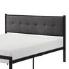 Sam Twin Platform Bed Button Black Tufted Polyester Upholstery Metal Frame By Casagear Home BM316837