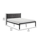 Sam Twin Platform Bed Button Black Tufted Polyester Upholstery Metal Frame By Casagear Home BM316837