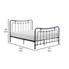 Ryan Full Size Metal Bed Platform Foundation Black Curved Spindle Frame By Casagear Home BM316838